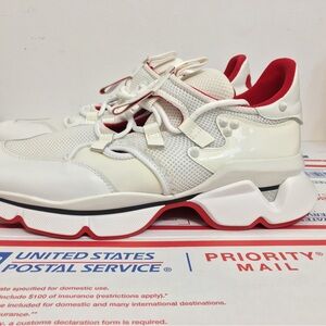 Christian Louboutin Paris Red Runner White Sneakers. new without box Size 38.5